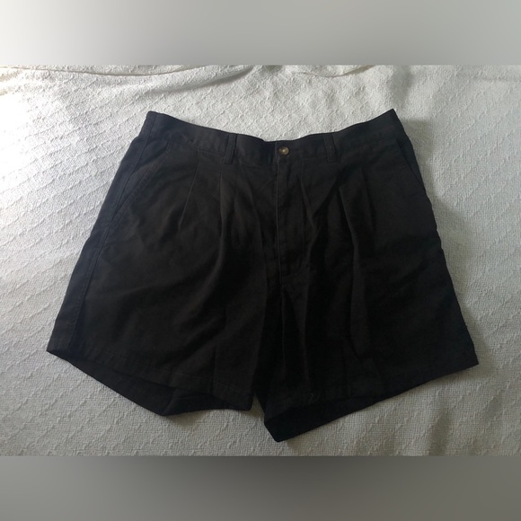 Men’s Vintage 1990’s 90’s 80’s black elastic waist spring summer shorts,… - Picture 1 of 4